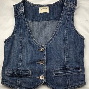 Cherokee Blue Denim Button-Up Vest